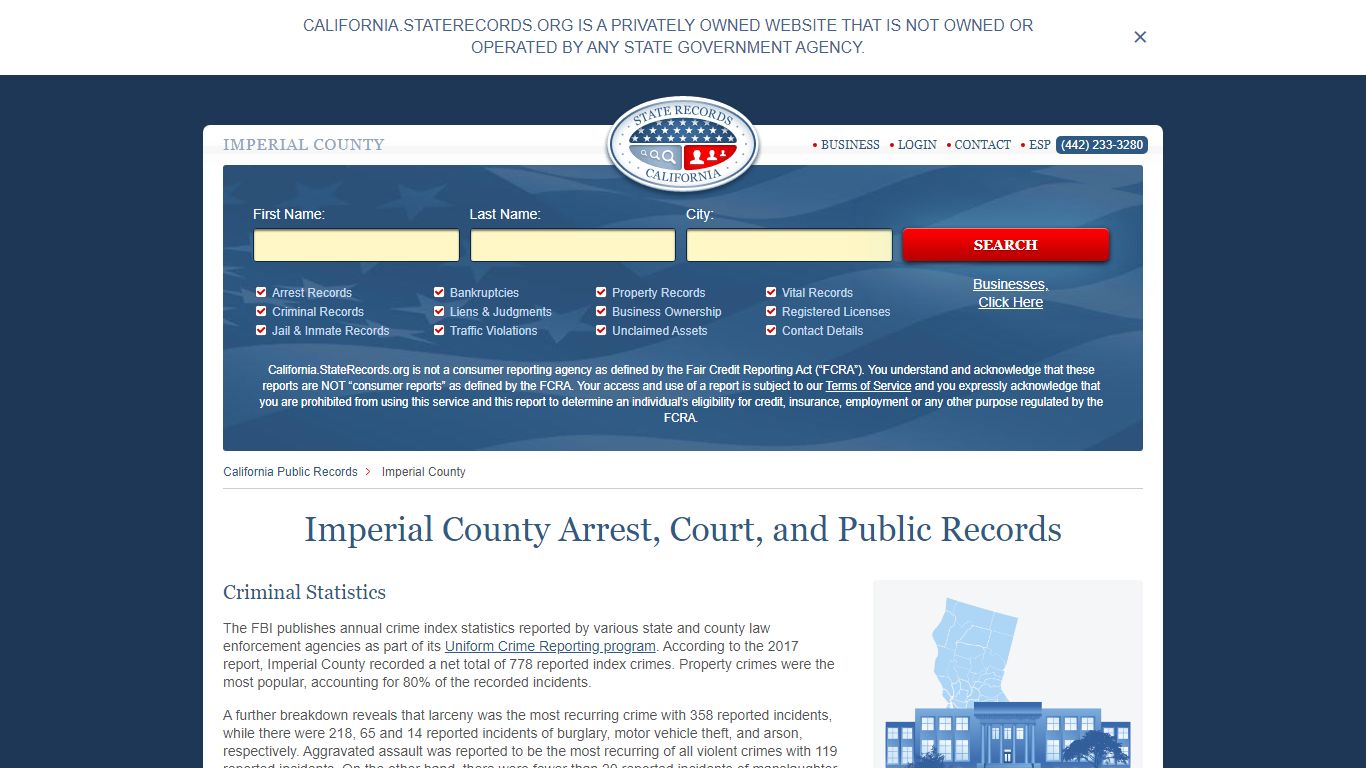 Imperial County Arrest, Court, and Public Records